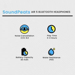 Soundpeats Air 5 Bluetooth Headphone